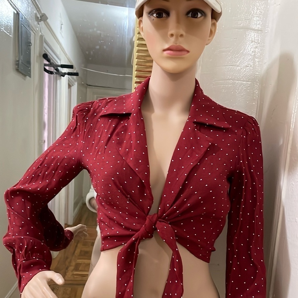 Reformation Red Polka Dot Top - Picture 7 of 14